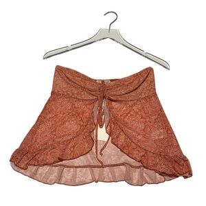 Y2K Tie-Front Orange Paisley Top or Skirt